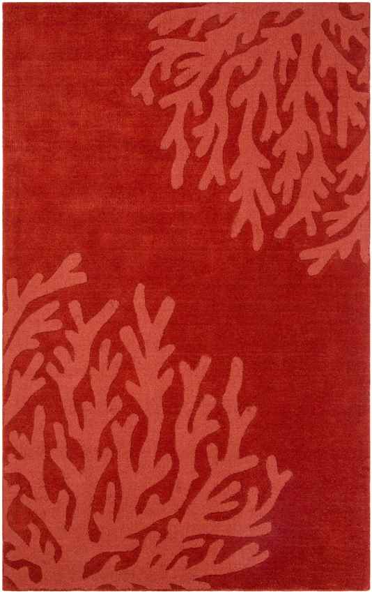 Lakeshore Coastal Dark Red Area Rug