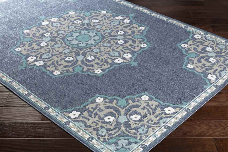 Balcarres Traditional Navy Area Rug