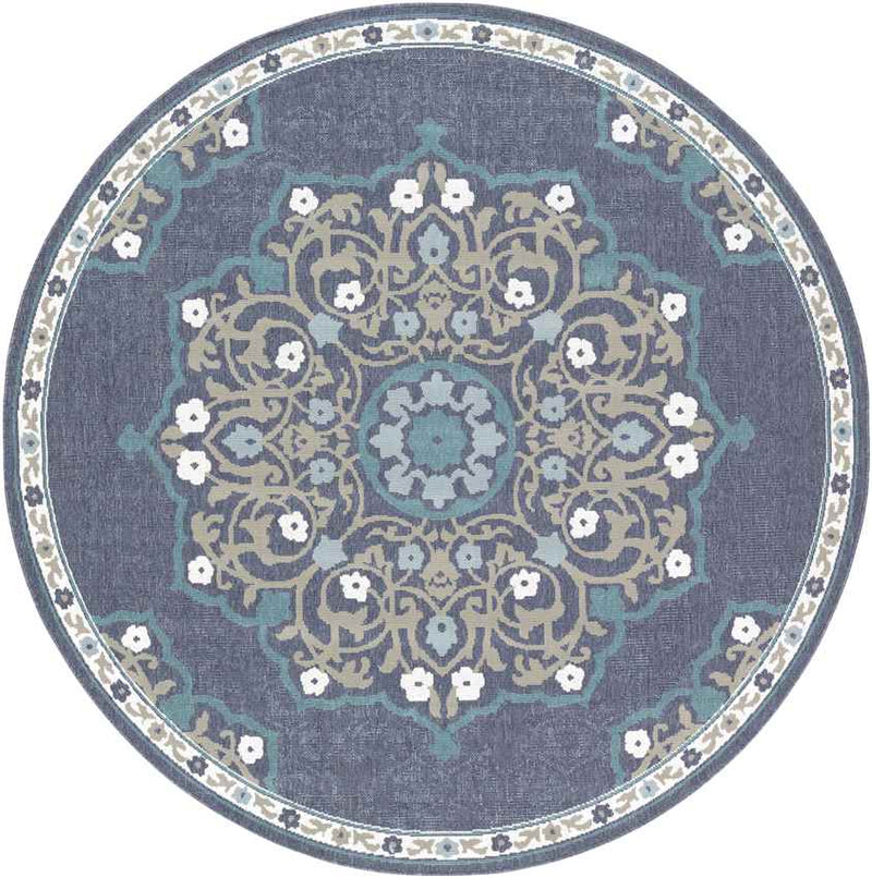 Balcarres Traditional Navy Area Rug