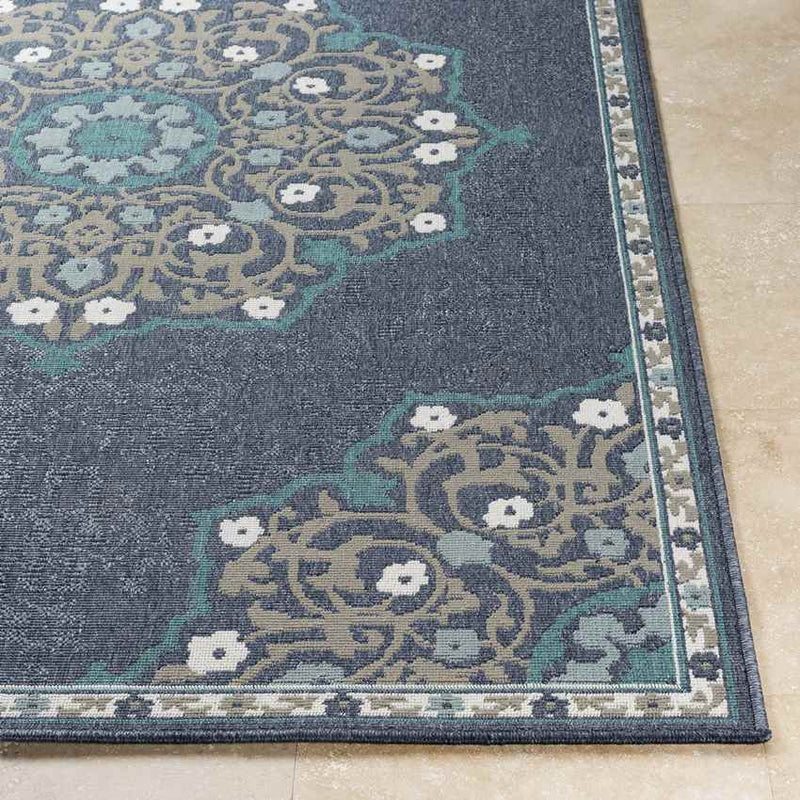 Balcarres Traditional Navy Area Rug