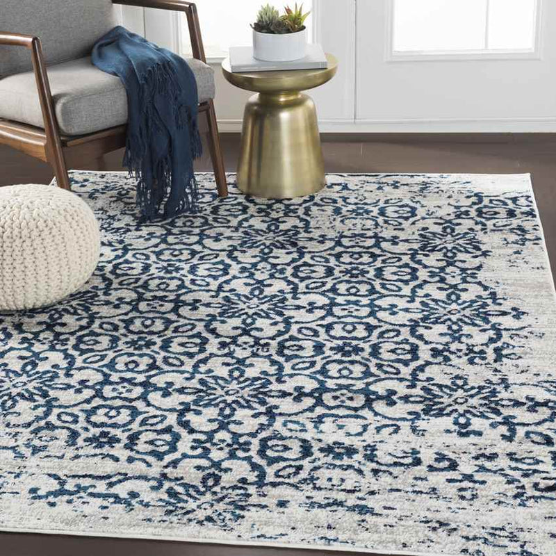 Dalmeny Traditional Navy Area Rug