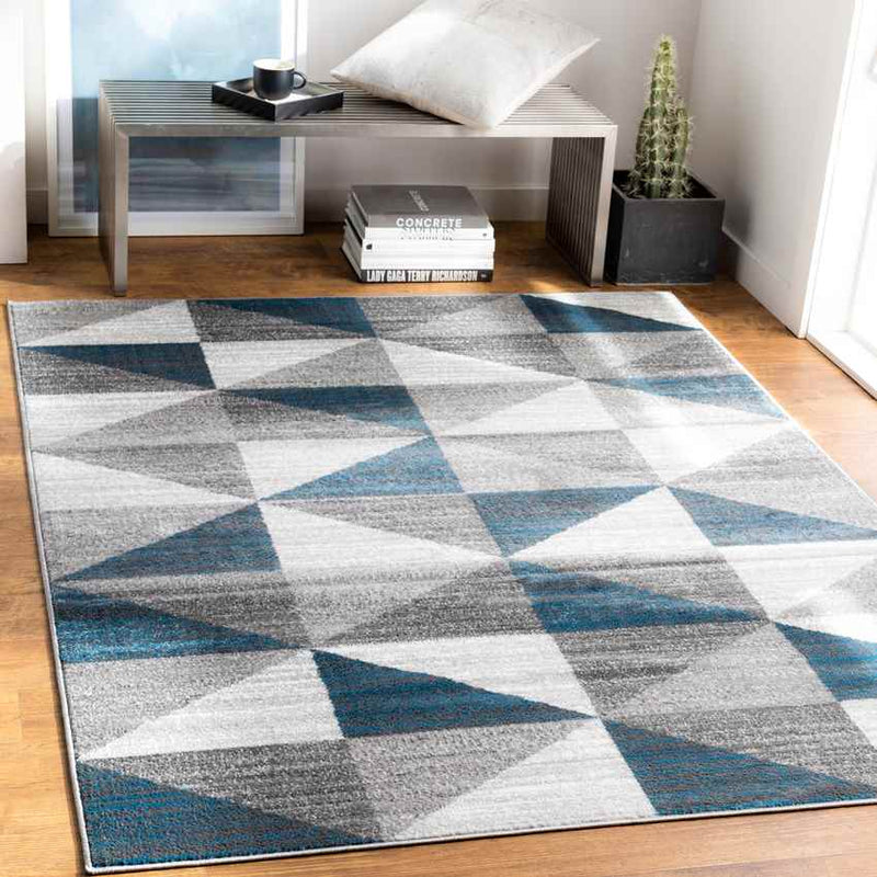 Davidson Modern Sky Blue/Navy Area Rug