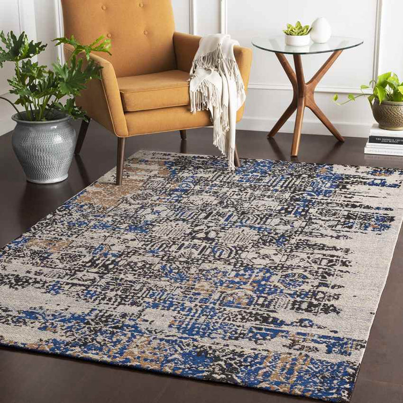 Ituna Traditional Navy Area Rug