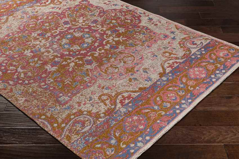 Kamsack Traditional Bright Pink Area Rug