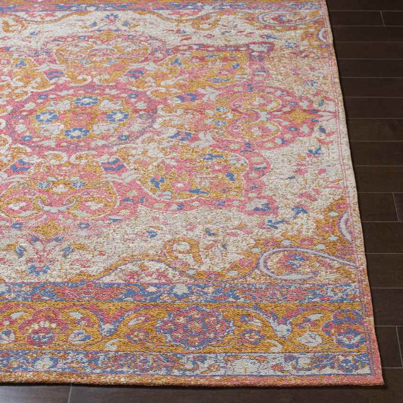 Kamsack Traditional Bright Pink Area Rug