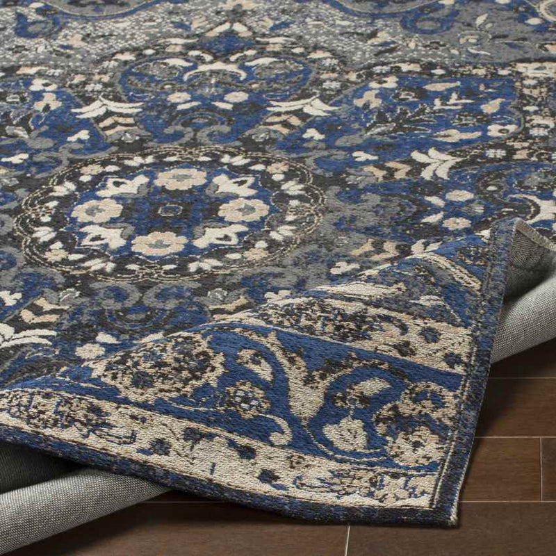 Kamsack Traditional Navy Area Rug