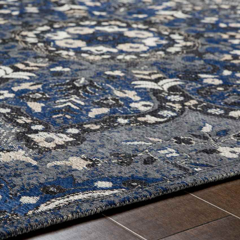 Kamsack Traditional Navy Area Rug