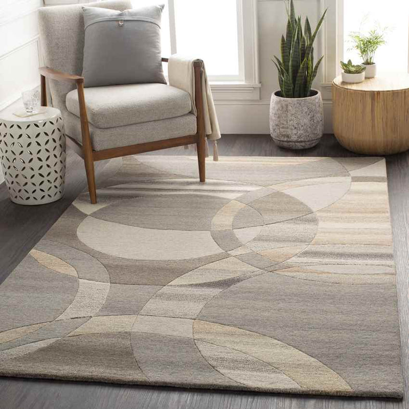 Besancon Modern Dark Brown Area Rug