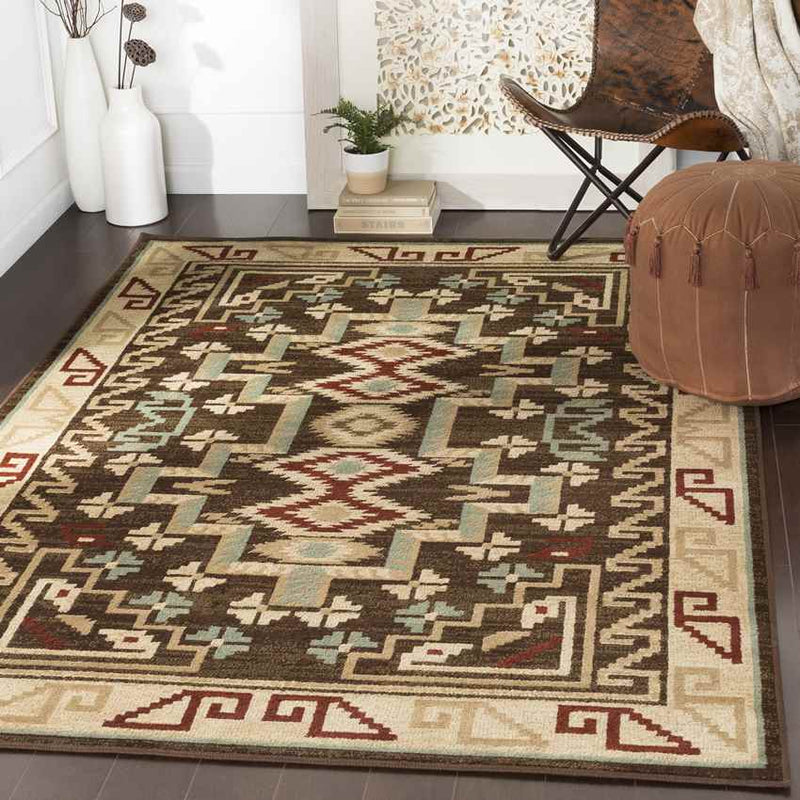 Ogema Rustic Dark Brown Area Rug