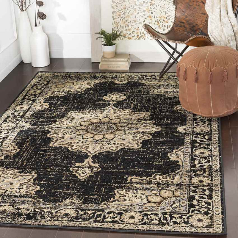 Pense Traditional Black Area Rug