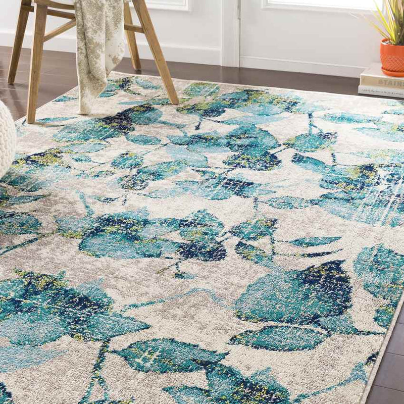 Rouleau Modern Teal Area Rug