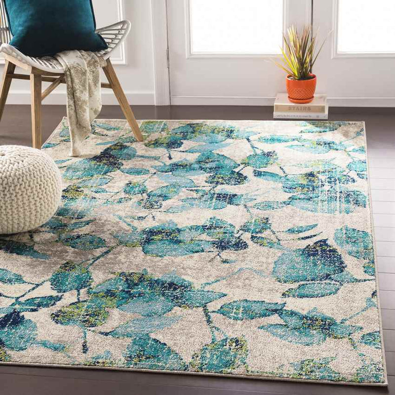 Rouleau Modern Teal Area Rug