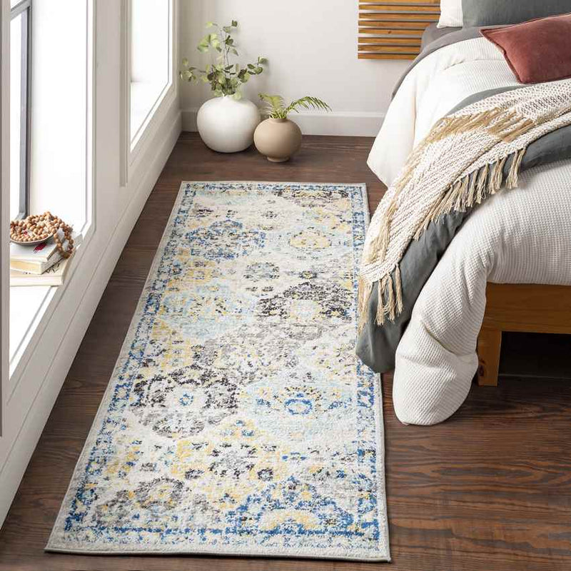 Emilly Traditional Dark Blue Area Rug