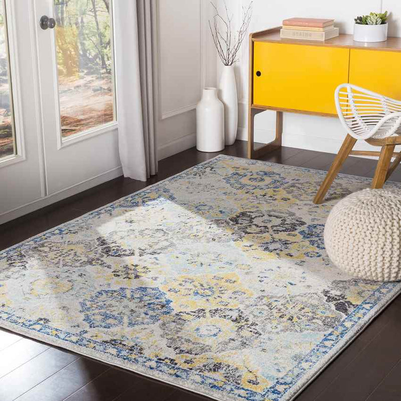 Emilly Traditional Dark Blue Area Rug