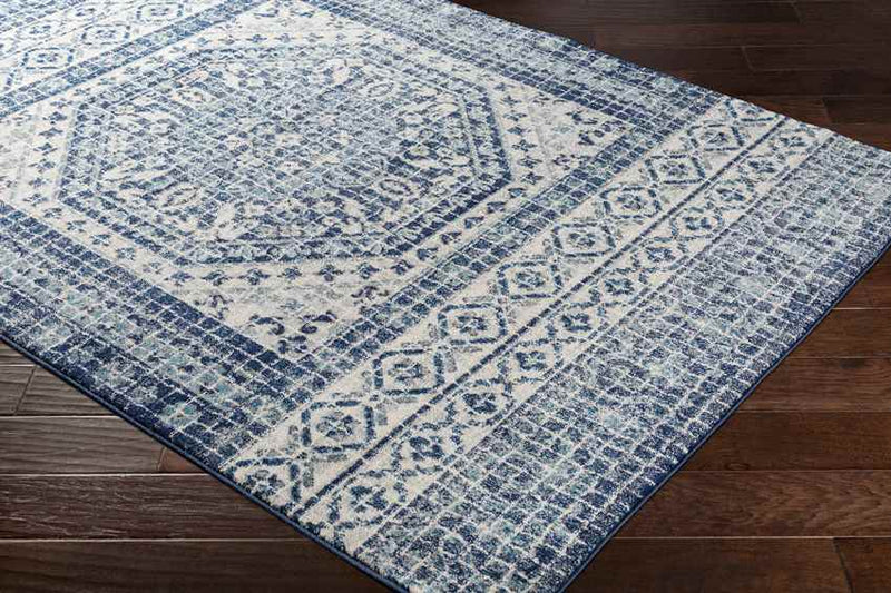 Langweer Traditional Dark Blue Area Rug