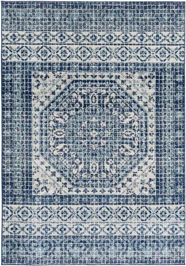 Langweer Traditional Dark Blue Area Rug