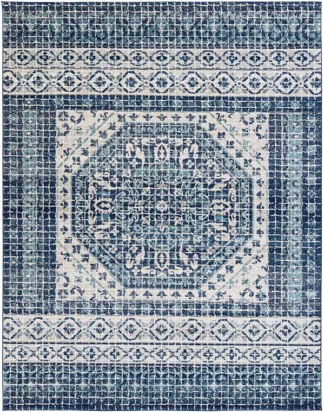 Langweer Traditional Dark Blue Area Rug