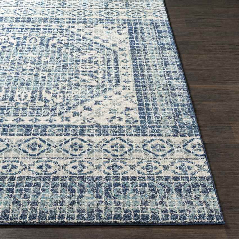 Langweer Traditional Dark Blue Area Rug