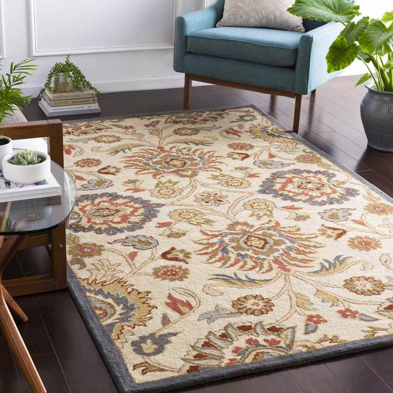 Eckville Traditional Khaki Area Rug