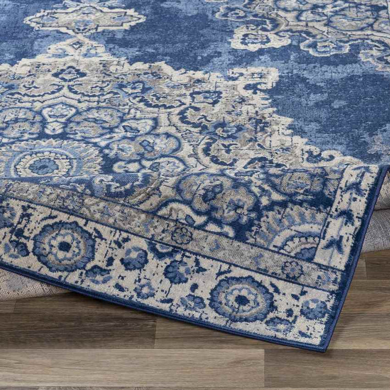 Staveren Traditional Bright Blue Area Rug