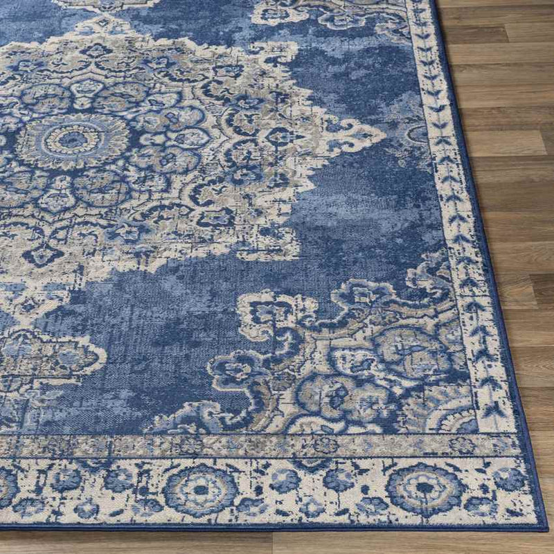 Staveren Traditional Bright Blue Area Rug