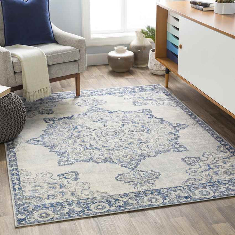 Staveren Traditional Navy Area Rug