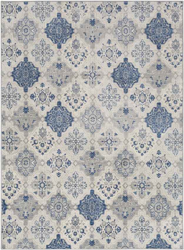 Steggerda Global Bright Blue Area Rug