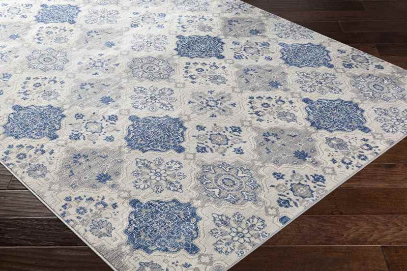 Steggerda Global Bright Blue Area Rug