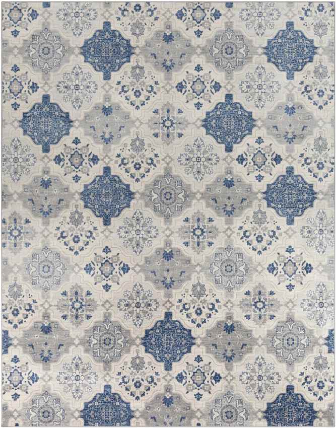 Steggerda Global Bright Blue Area Rug