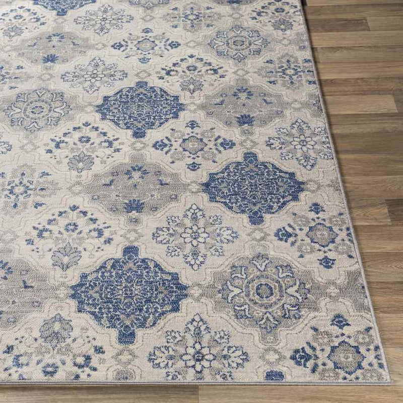 Steggerda Global Bright Blue Area Rug