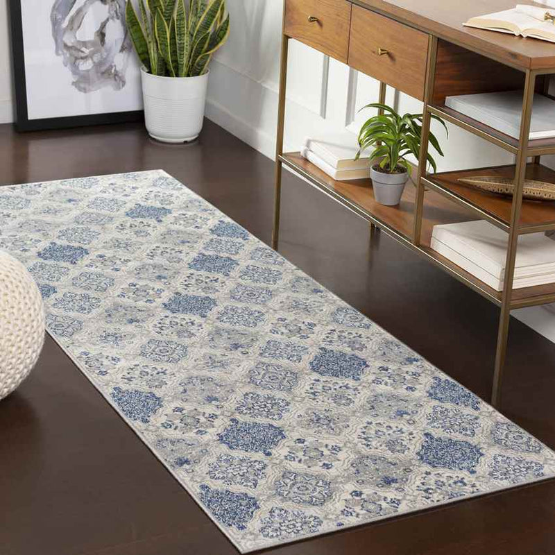 Steggerda Global Bright Blue Area Rug