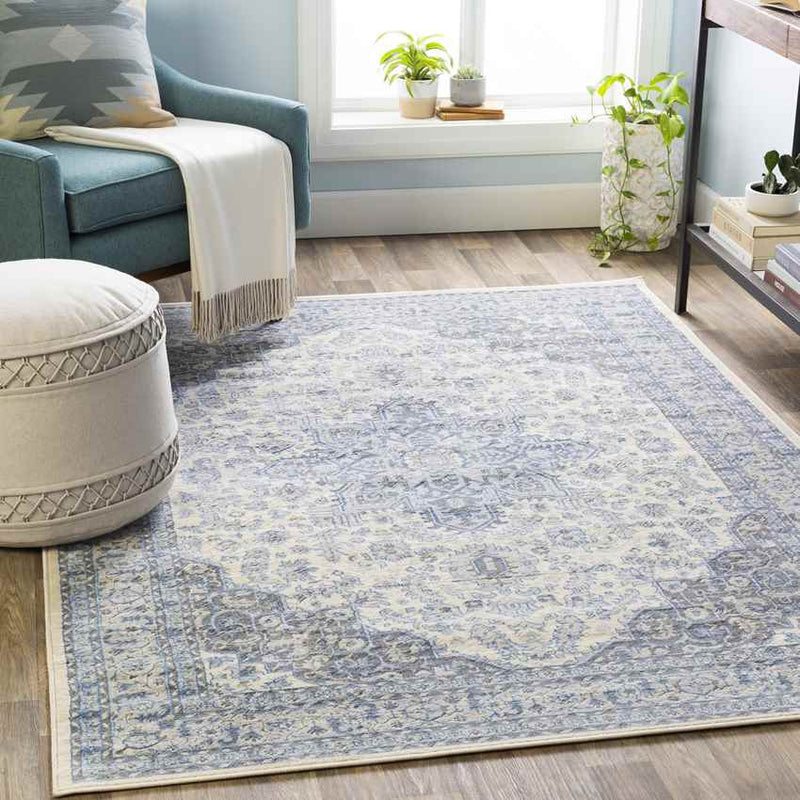 Strand Traditional Bright Blue Area Rug