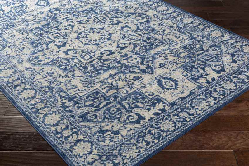 Troyes Traditional Bright Blue Area Rug