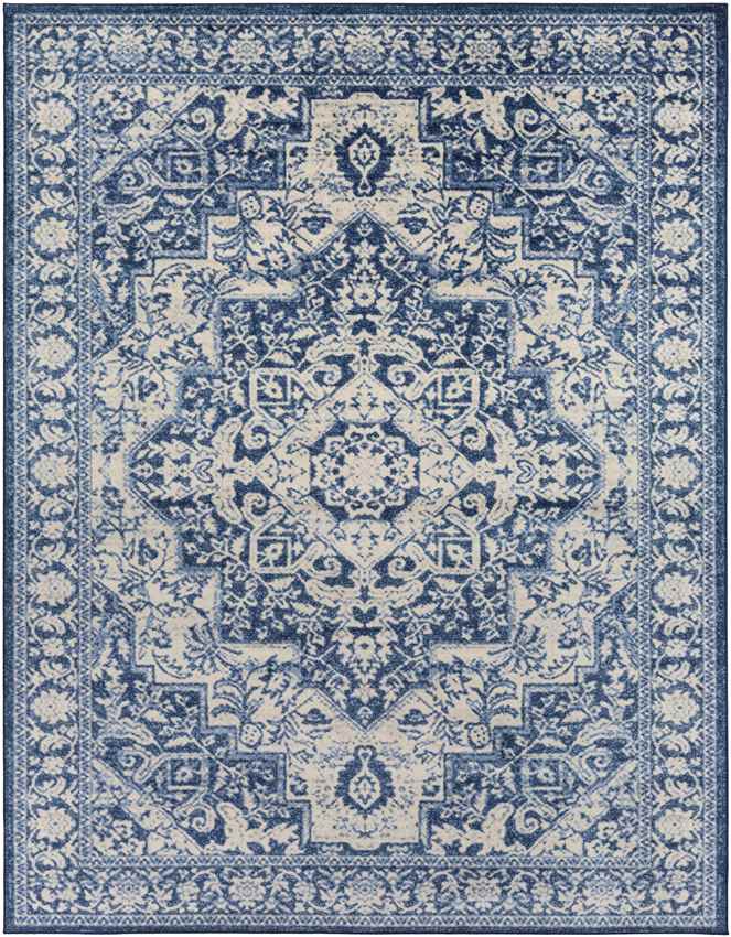 Troyes Traditional Bright Blue Area Rug