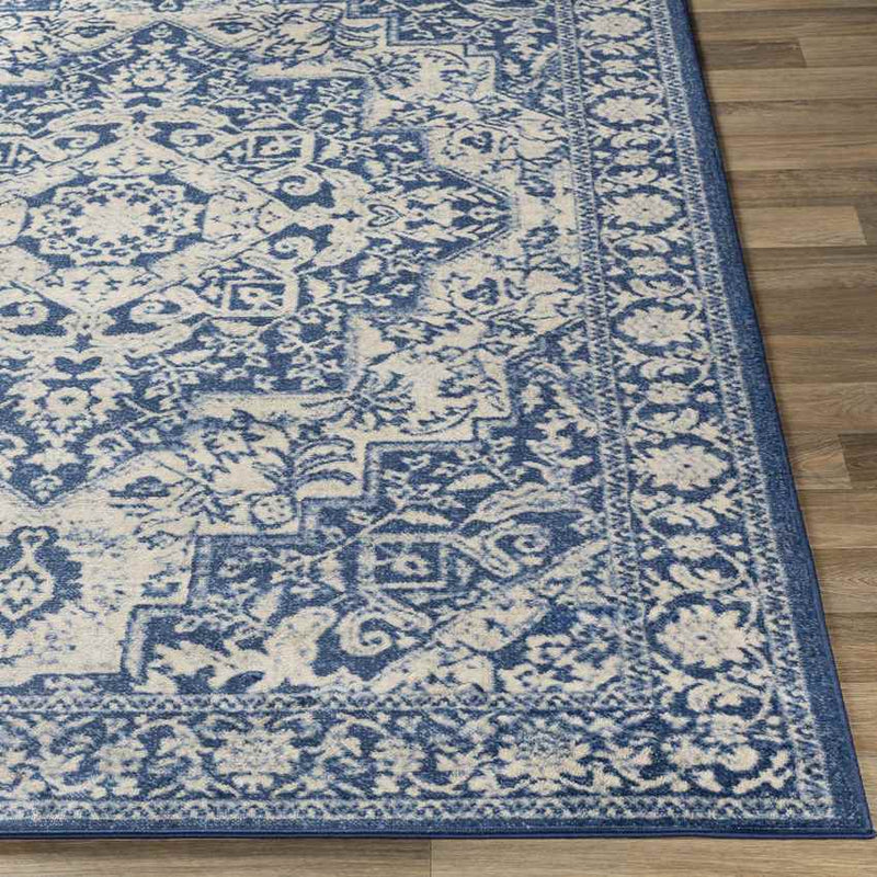 Troyes Traditional Bright Blue Area Rug