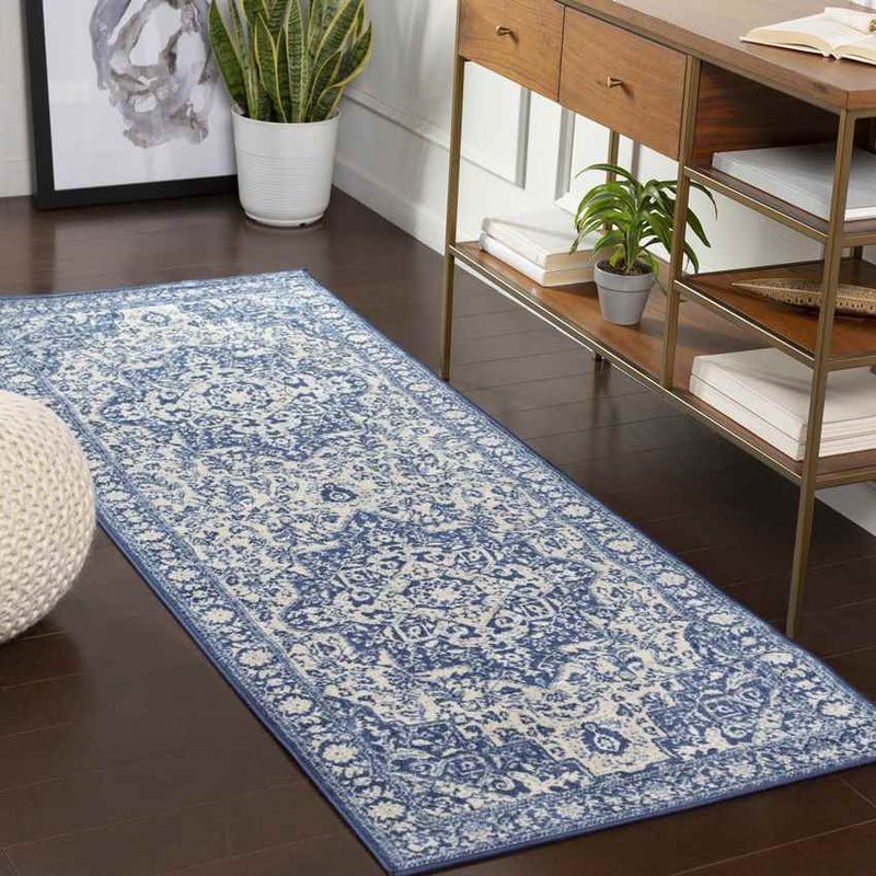 Troyes Traditional Bright Blue Area Rug