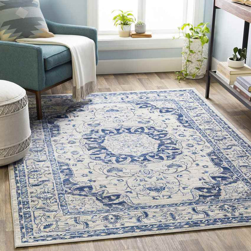 Suameer Traditional Navy Area Rug