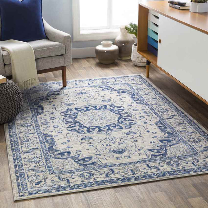 Suameer Traditional Navy Area Rug