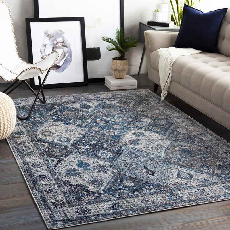 Teerns Traditional Sky Blue Area Rug