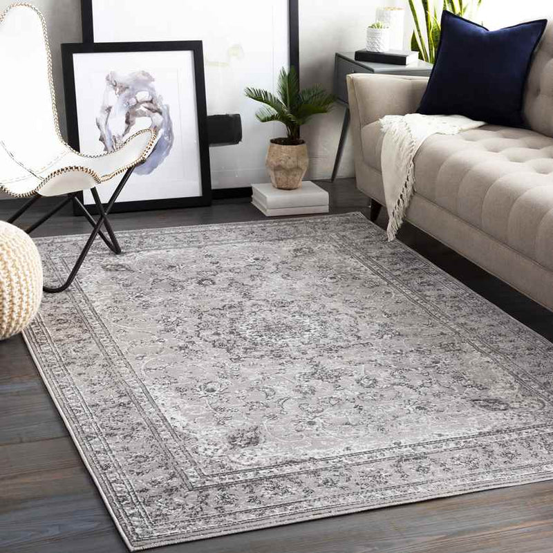 Terband Traditional Charcoal Area Rug