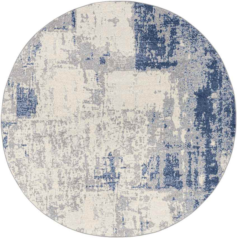 Triemen Modern Navy Area Rug