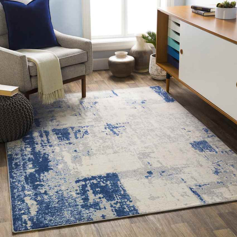 Triemen Modern Navy Area Rug