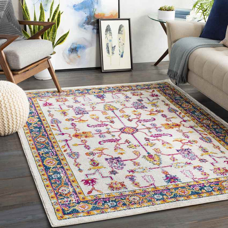 Tritzum Traditional Bright Pink Area Rug