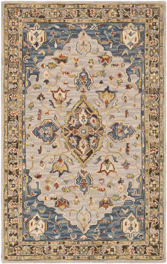 Twijzel Traditional Dark Blue Area Rug