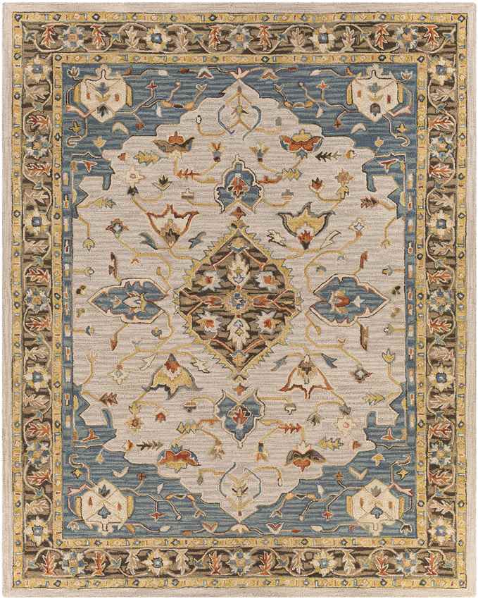 Twijzel Traditional Dark Blue Area Rug