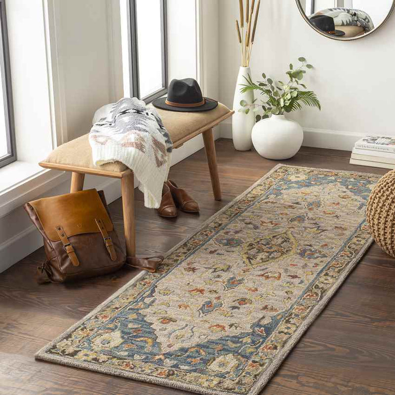 Twijzel Traditional Dark Blue Area Rug