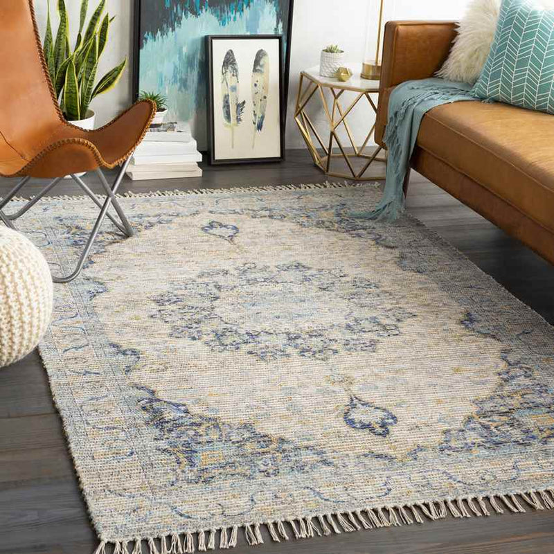 Ungebuurt Traditional Dark Blue Area Rug