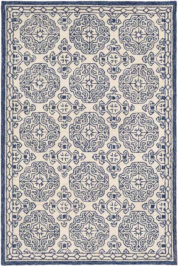 Wilaard Traditional Dark Blue Area Rug