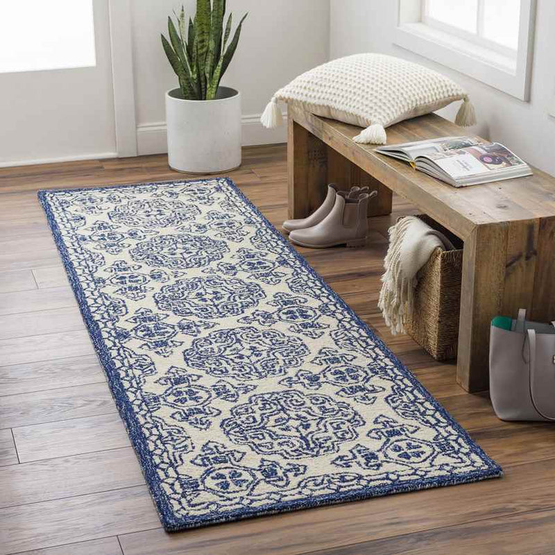 Wilaard Traditional Dark Blue Area Rug