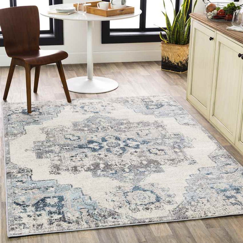 Wommels Traditional Sky Blue Area Rug